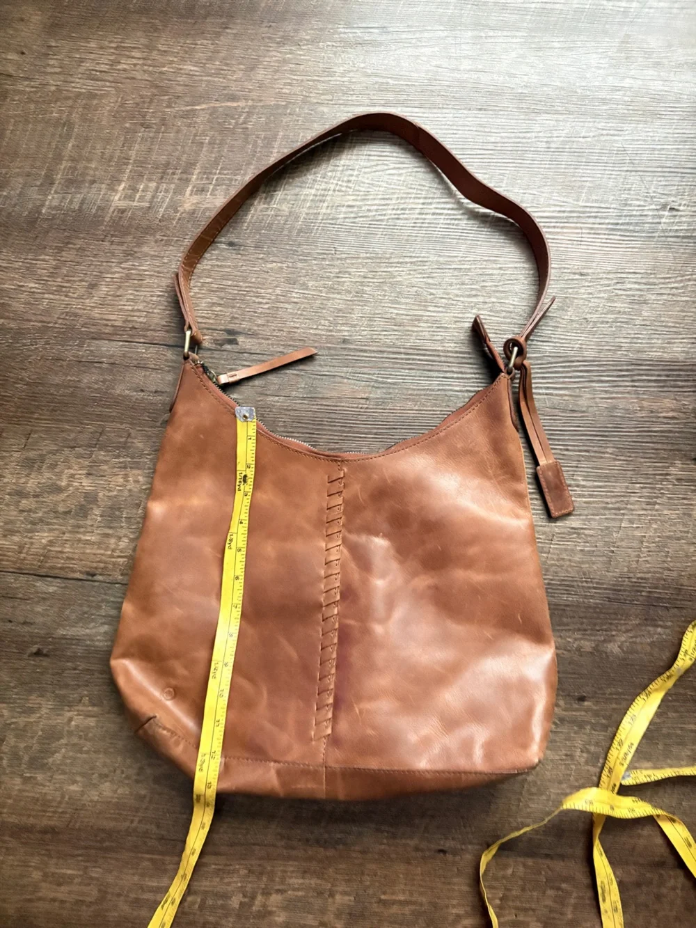 Born whipstitch faux leather hobo bag distressed shoulder purse whipstitch boho